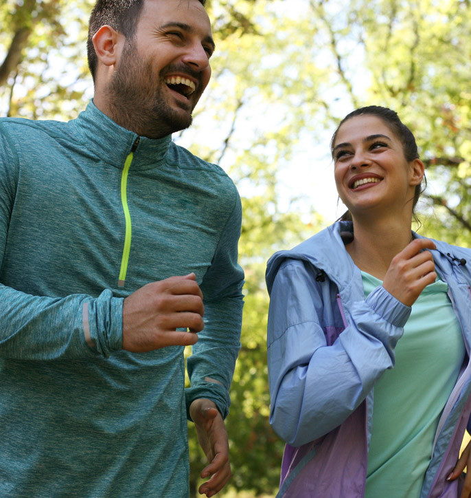 Become A Member Today man and woman jogging