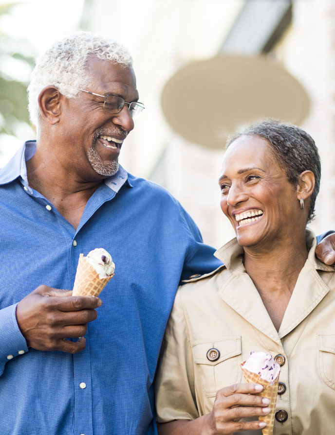 IRA Savings Account Image of couple having ice cream.