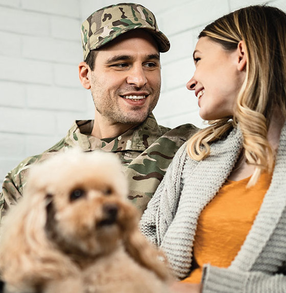 Mutual Savings Credit Union History military family with dog