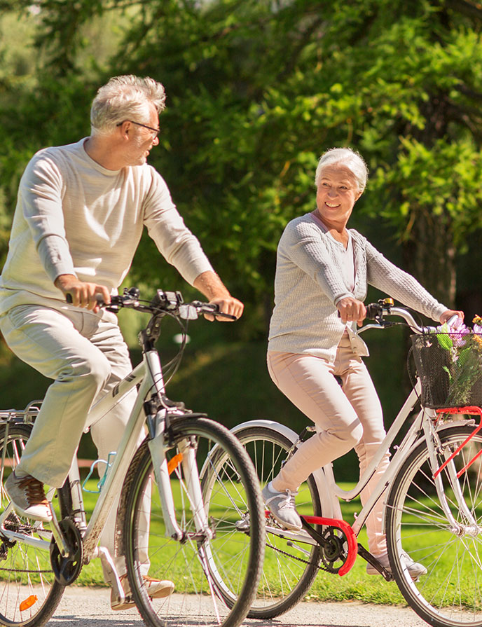 IRA Certificates Account Image of couple riding bikes.